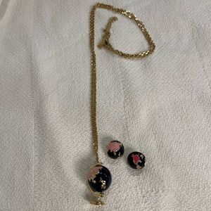 Kate Spade “Expand Your Horizons” Going Places Enamel Crystal Globe Jewelry Set